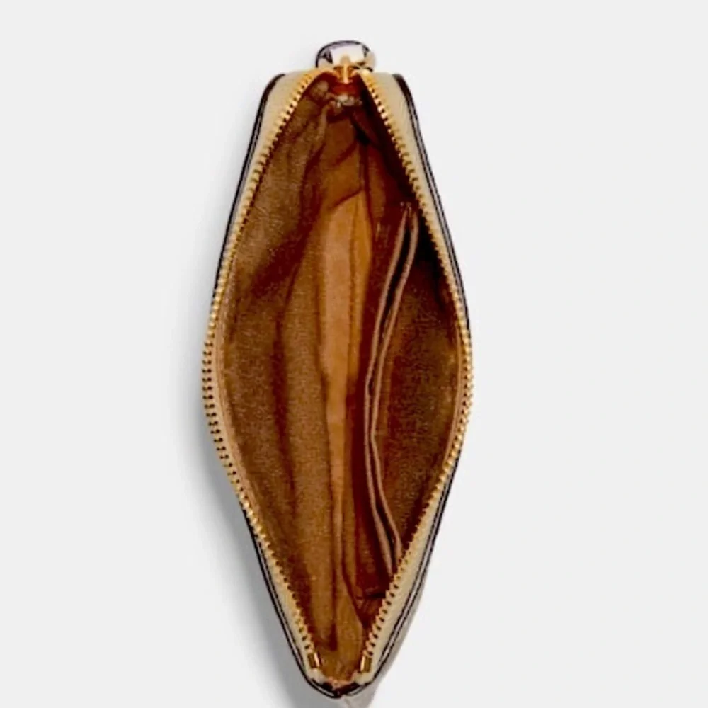 COACH Zippered Wristlet in Signature Canvas with a Decorative Pear 🍐 NWT